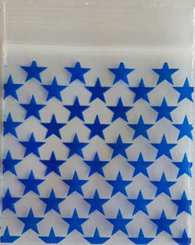 Blue Stars ReSealable bags 2" x 2" 100/pkg 2.5mil